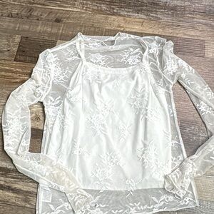 Art Class Lace Mesh Long Sleeve Tops Bundle – Girls Size 10/12 (2 Pieces)